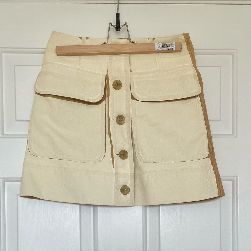 Acne Studios Painted-twill Skirt in Beige and Tan Size S